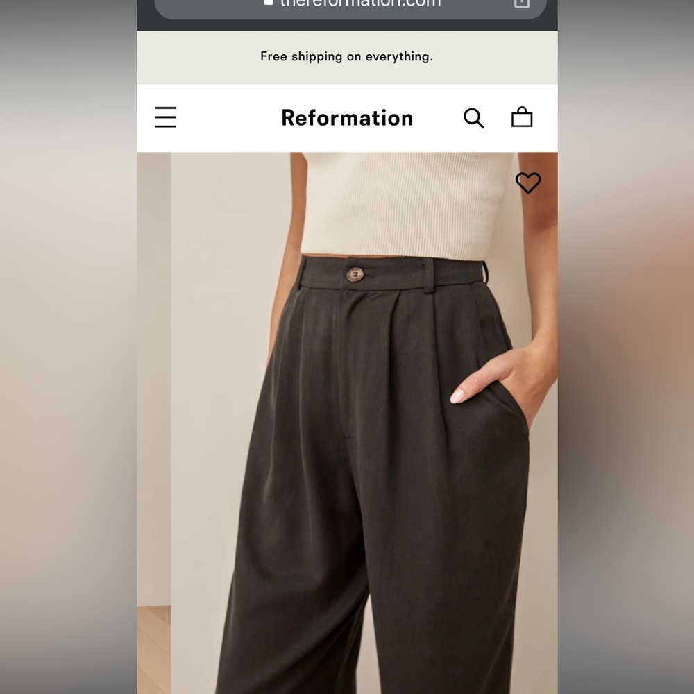 Reformation Petite Mason Pant, size 4. Used only a few times, laundered once.